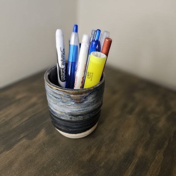 Pencil Cup - Blue & Black
